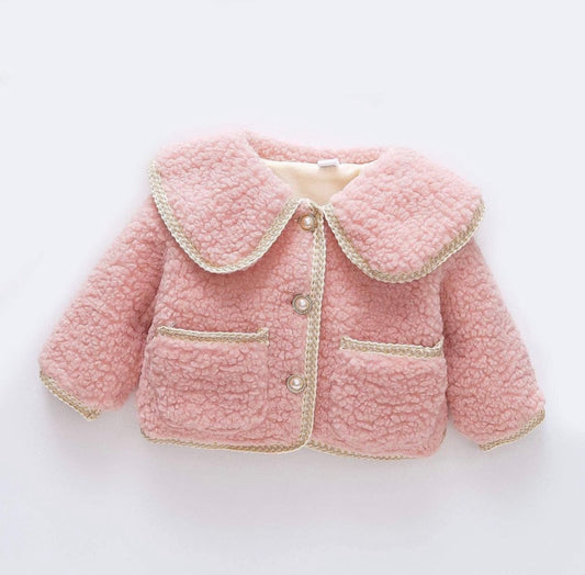 Cotton candy boucle jacket