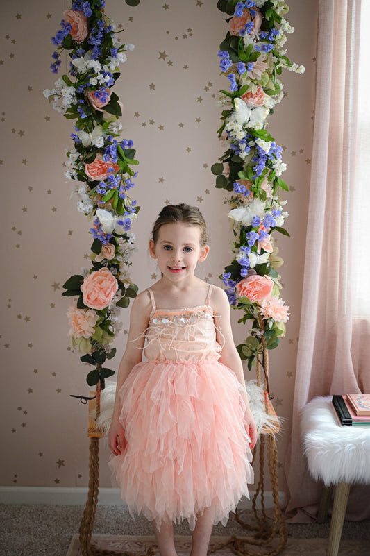 Pink confetti tulle dress